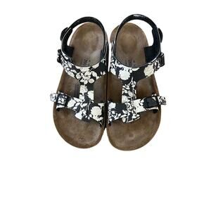 Alpro by Birkenstock Black Gizeh Royal Python Floral Sandals Size 7M